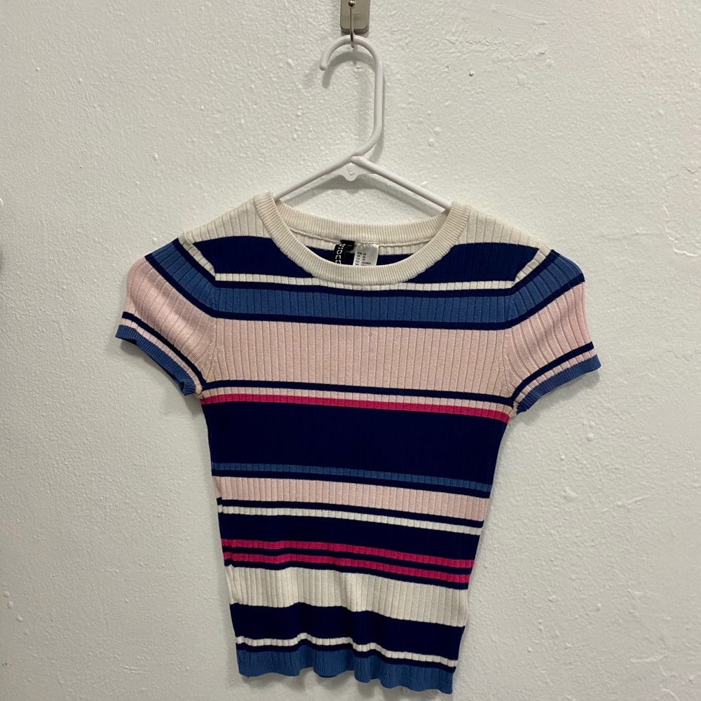 Striped Ribbed Crop Top